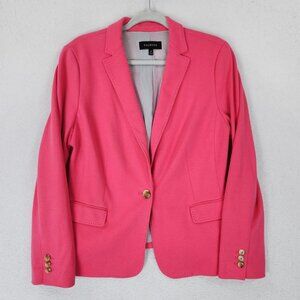 Talbots Jacket Women 16 Pink One Button Lined Career Blazer Gold Buttons Classic